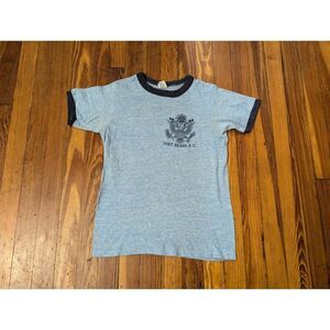 Soffe VTG 70's 80's Ft Bragg Army Mens Small T-Shirt Blue Mens Small